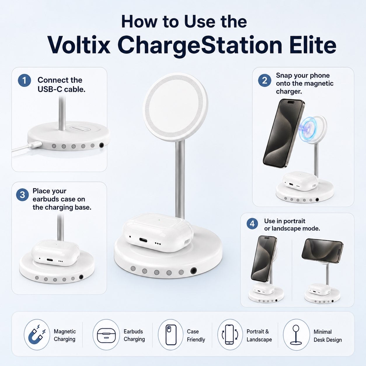 Voltix ChargeStation Elite charging dock — product photo 4