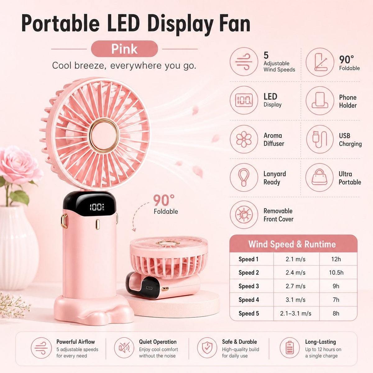 Voltix AirFlow™ — Portable Rechargeable Fan - Voltix