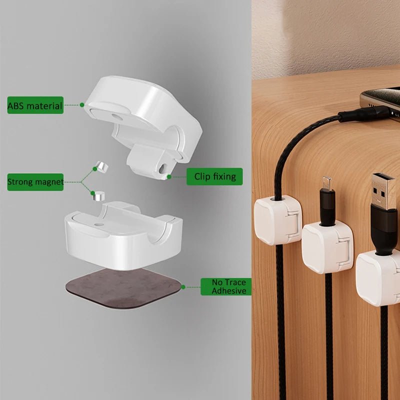 Voltix™ CableTidy — Magnetic Adhesive Cable Organizer - Voltix