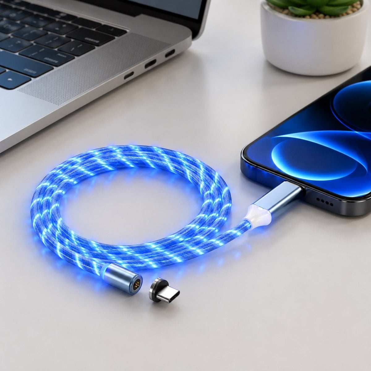 Voltix FlexCharge™ — Magnetic LED Charging Cable - Voltix