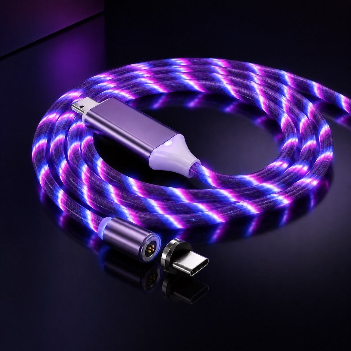 Voltix FlexCharge™ — Magnetic LED Charging Cable - Voltix