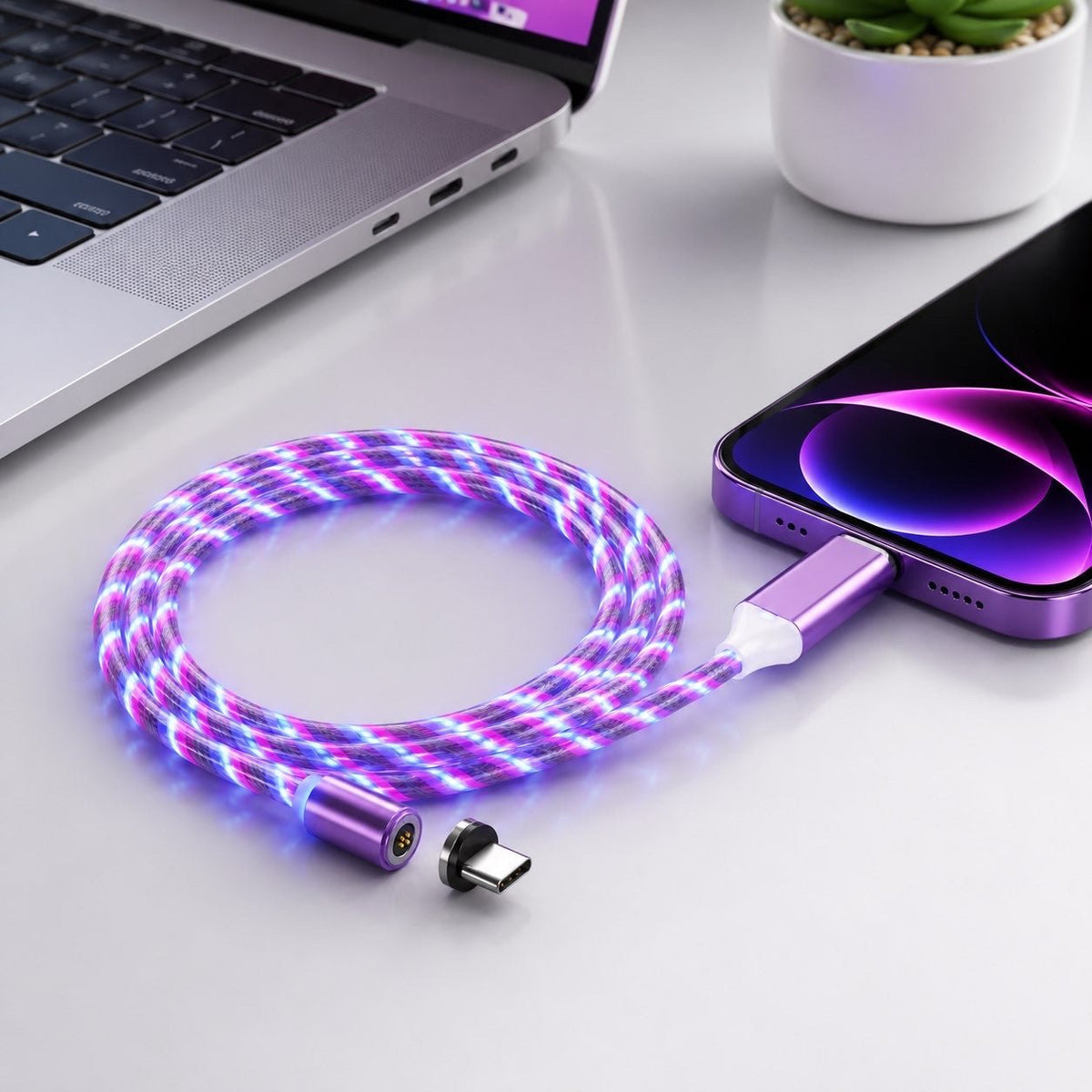 Voltix FlexCharge™ — Magnetic LED Charging Cable - Voltix
