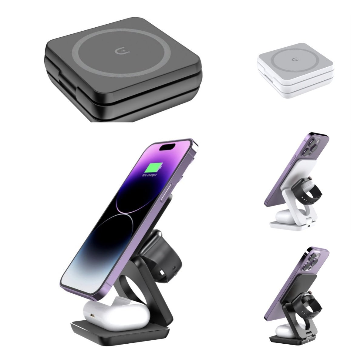 Voltix™ FoldCharge — Portable 3-in-1 Magnetic Charging Station - Voltix
