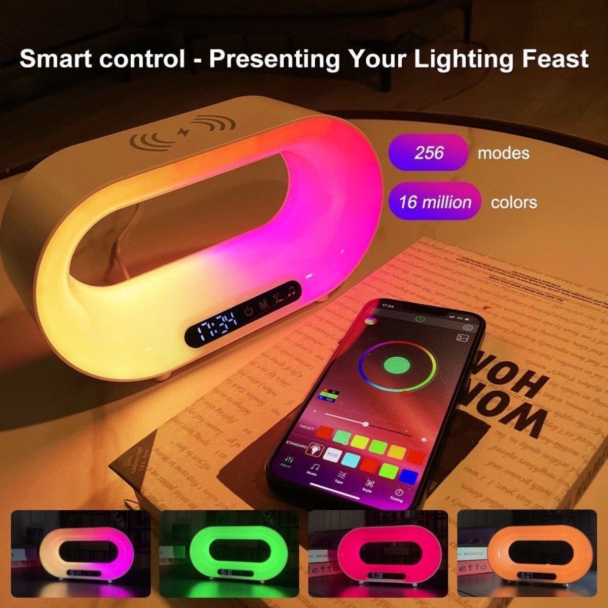 Voltix GlowClock™ — RGB Alarm Clock & Wireless Charger - Voltix