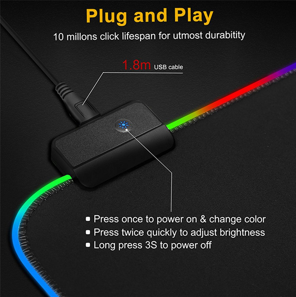 Voltix™ GlowDesk — XXL RGB Gaming Mouse Pad - Voltix