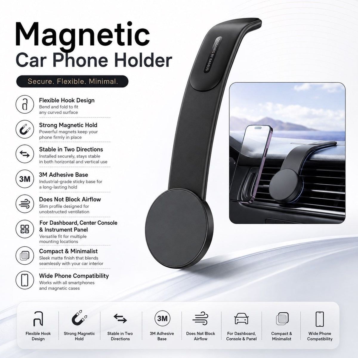Voltix MagGrip™ — Magnetic Car Phone Mount - Voltix
